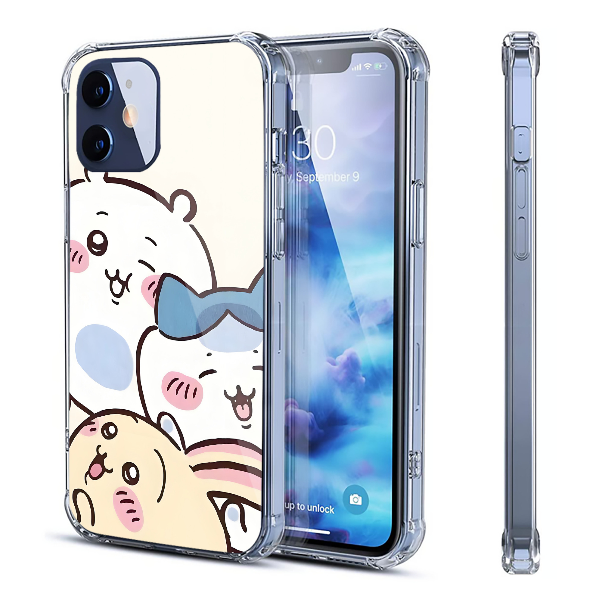 （画像用） ちいかわ Chii-kawa 【iPhone 12シリーズ対応】透明スマホケース（クリアソフトケース）